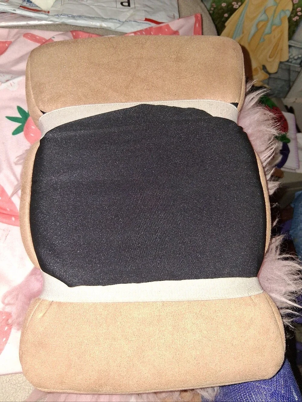 Pink Fuzzy Pilliw Attached To A Swade  Pillow
